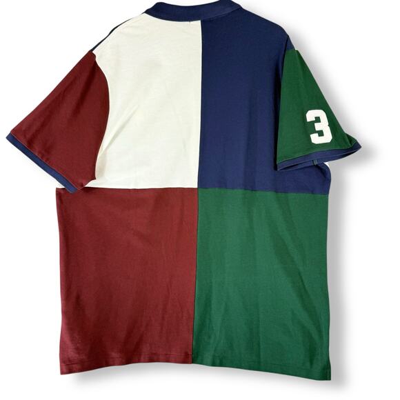 Polo Ralph Lauren Cotton Big Pony Mesh Polo Shirt Blokecore Colorblock XXL Rugby - Picture 7 of 10